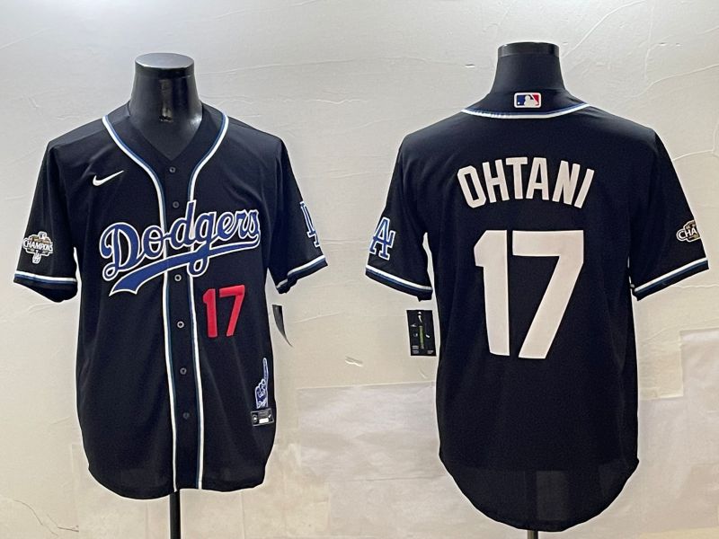 Men Los Angeles Dodgers #17 Ohtani Black Fashion Game 2025 Nike MLB Jersey style 3066